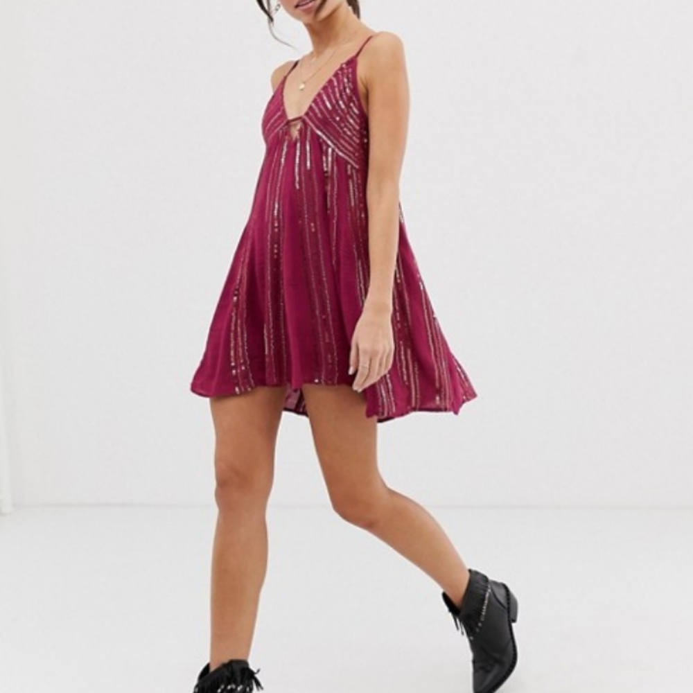 NEW Free People sequin mini dress - Picture 4 of 16